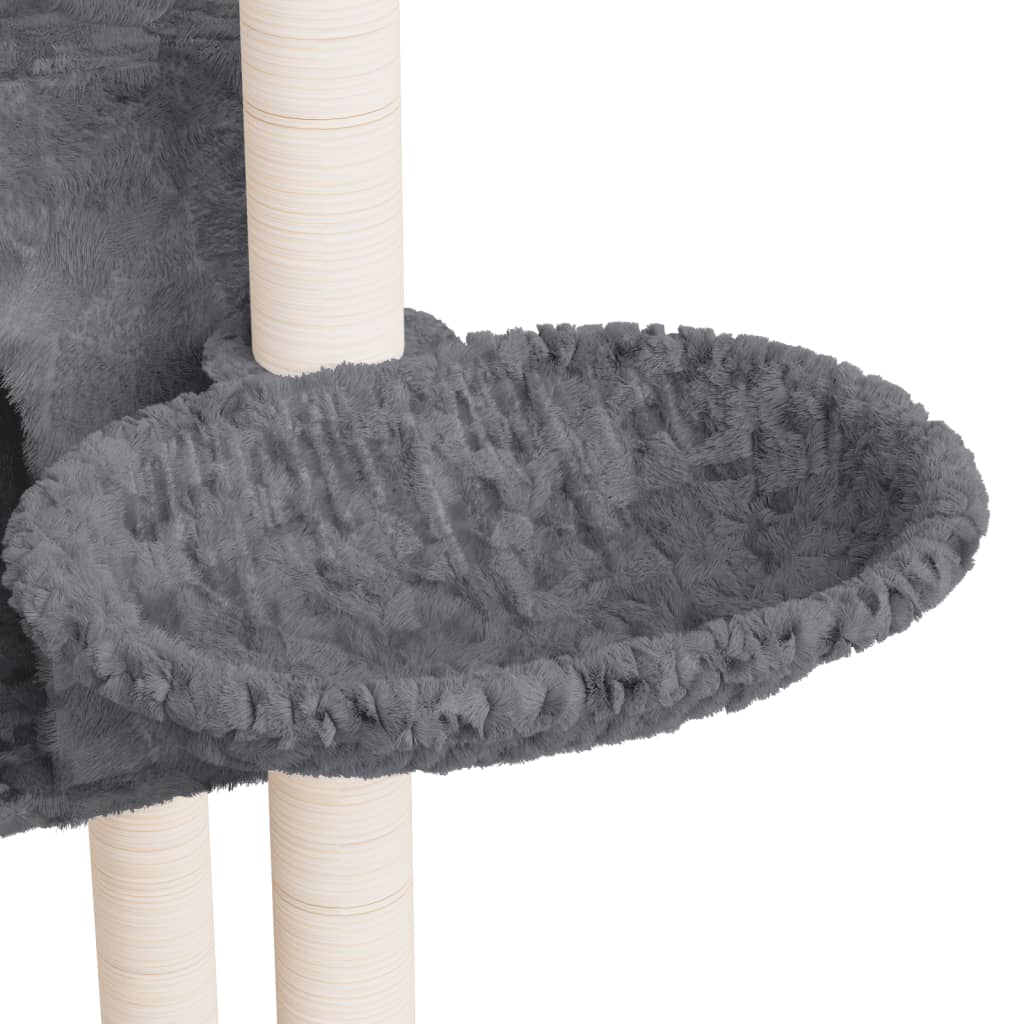 vidaXL Ansamblu pisici, stâlpi din funie sisal, gri închis, 108,5 cm
