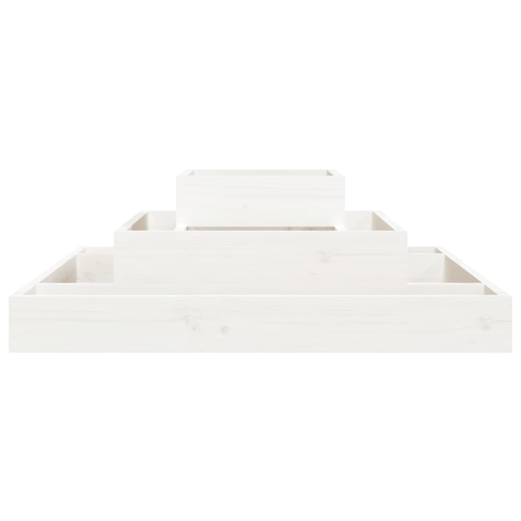 vidaXL Jardinieră, alb, 80x80x27 cm, lemn masiv de pin