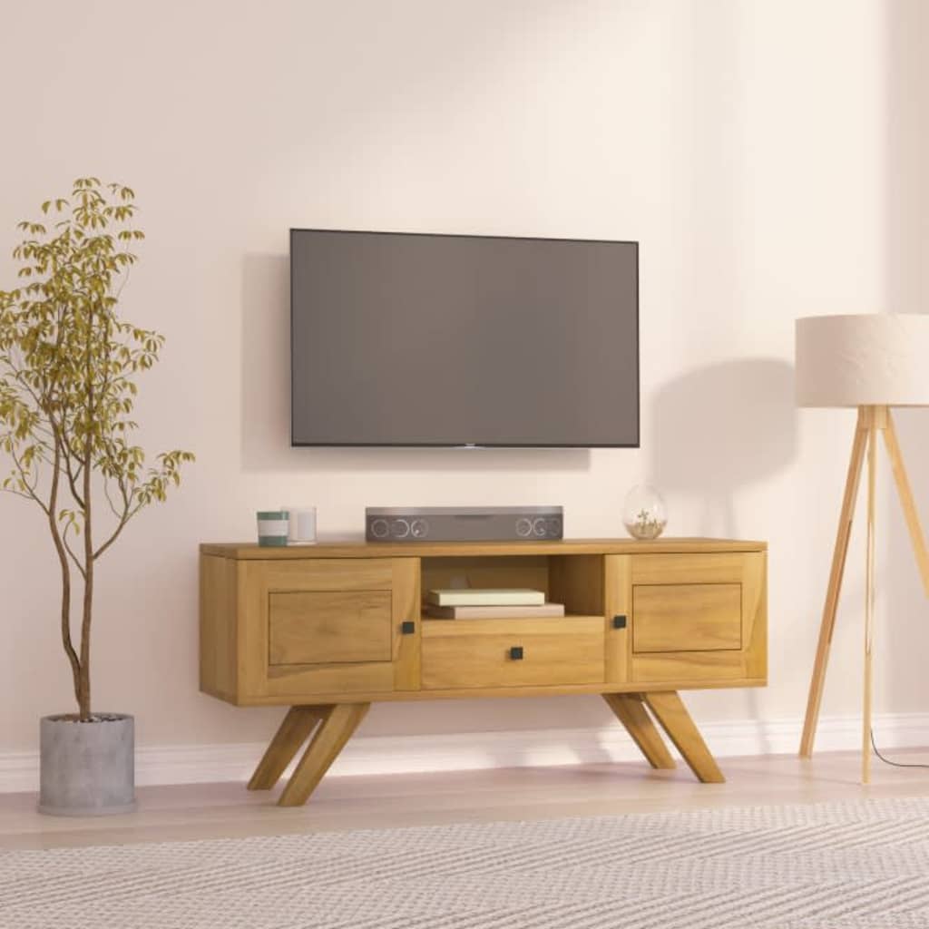 vidaXL Comodă TV, 110x30x50 cm, lemn masiv de tec