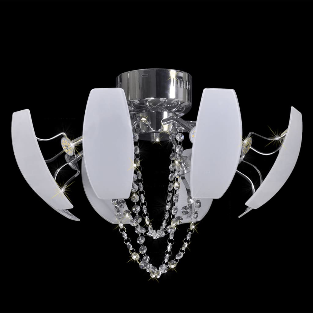 Lustră candelabru cu cristale și iluminare LED cu diametru de 52 cm