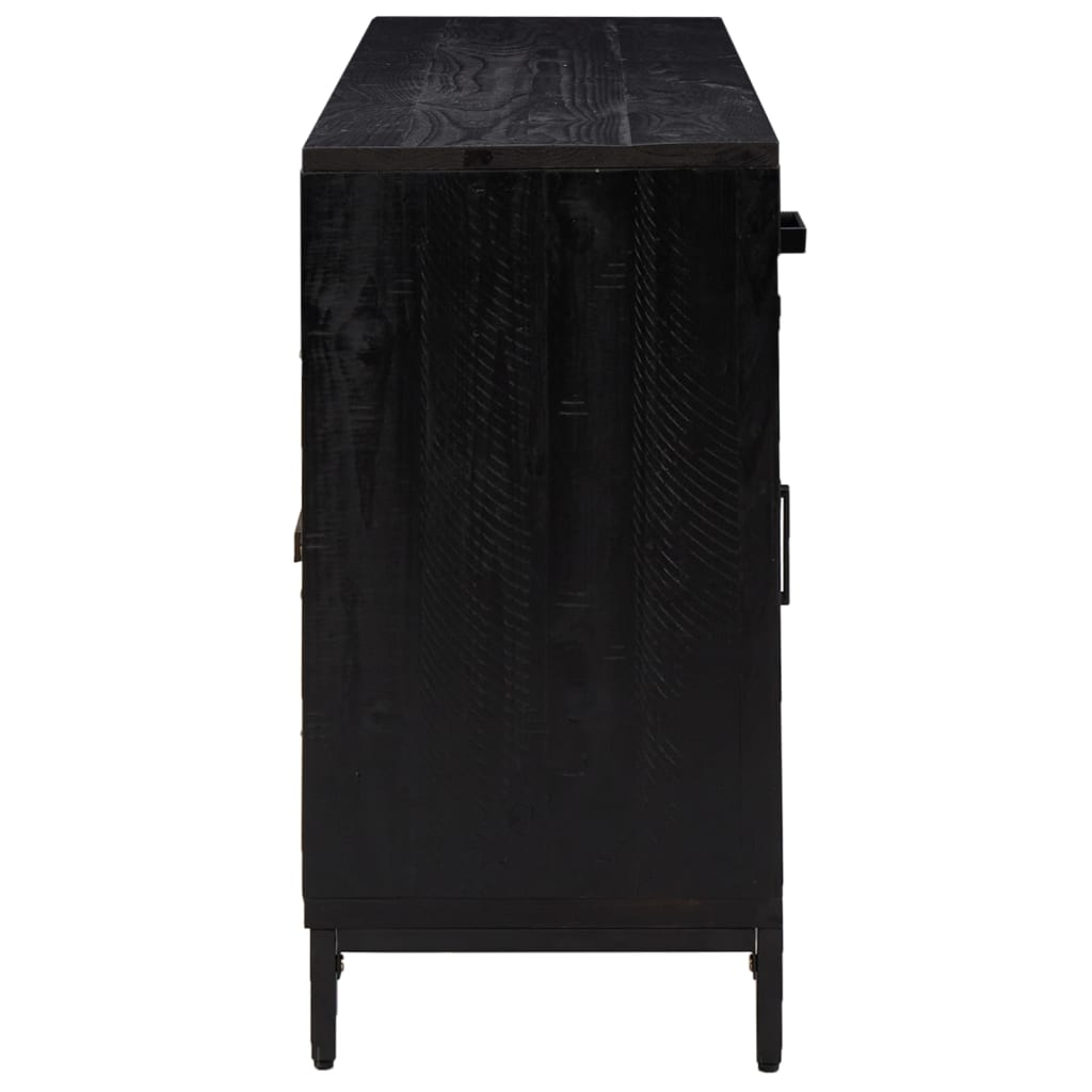 vidaXL Servantă, negru, 110x35x70 cm, lemn masiv de pin reciclat