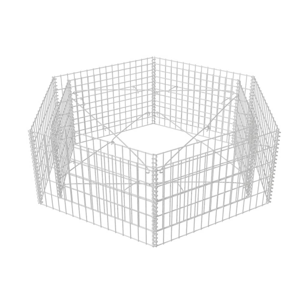 vidaXL Strat înălțat gabion hexagonal, 160 x 140 x 50 cm