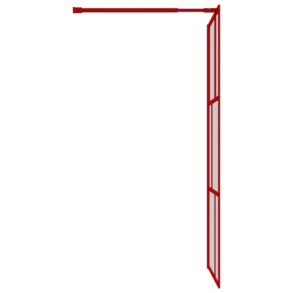 vidaXL Paravan duș walk-in, roșu, 80x195 cm, sticlă ESG transparentă
