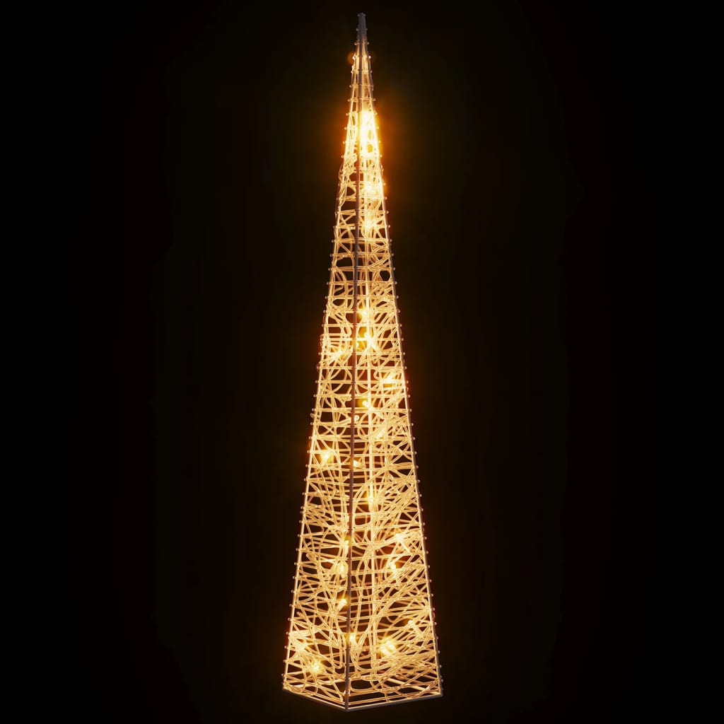 vidaXL Con iluminat de Crăciun, 30 LED-uri albe calde, 60 cm, acrilic