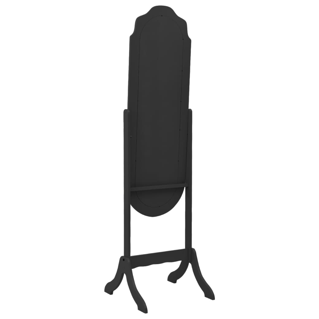 vidaXL Oglindă independentă, negru, 45,5x47,5x160 cm, lemn compozit