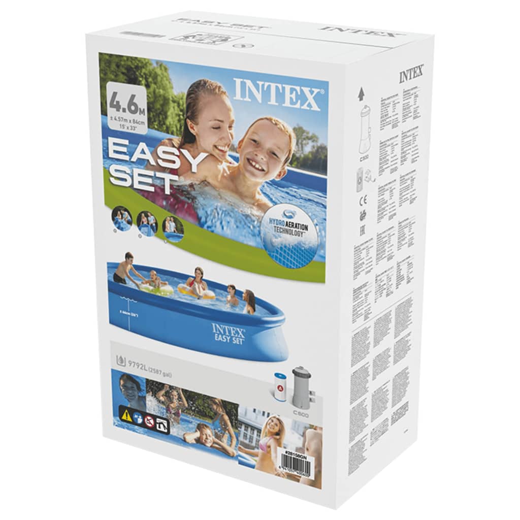 Intex Piscină Easy Set cu sistem de filtrare, 457 x 84 cm