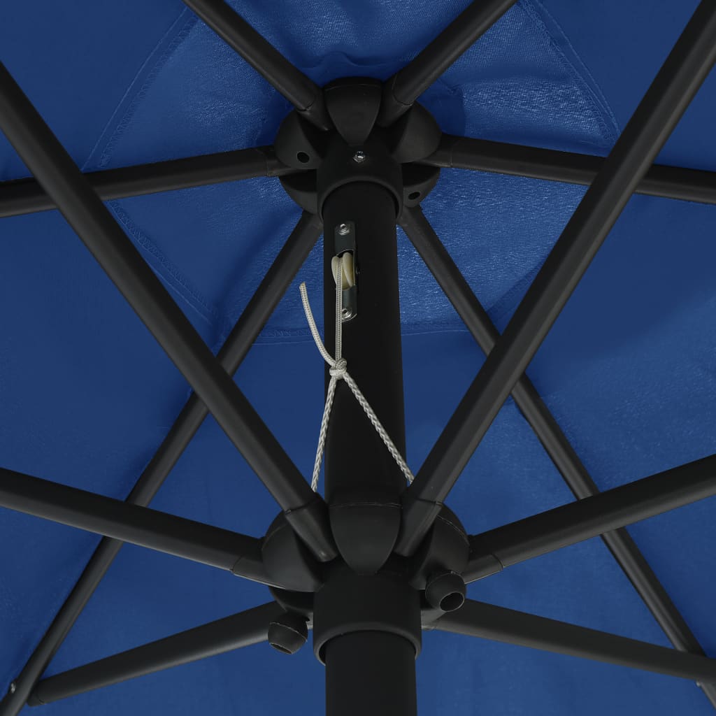 vidaXL Umbrelă de soare cu stâlp aluminiu, albastru azur, 270 x 246 cm