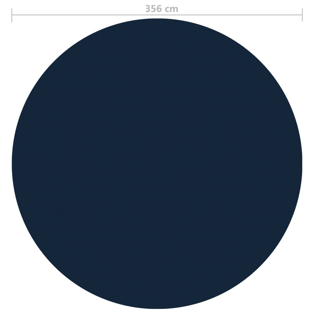 vidaXL Folie solară plutitoare piscină, negru/albastru, 356 cm, PE