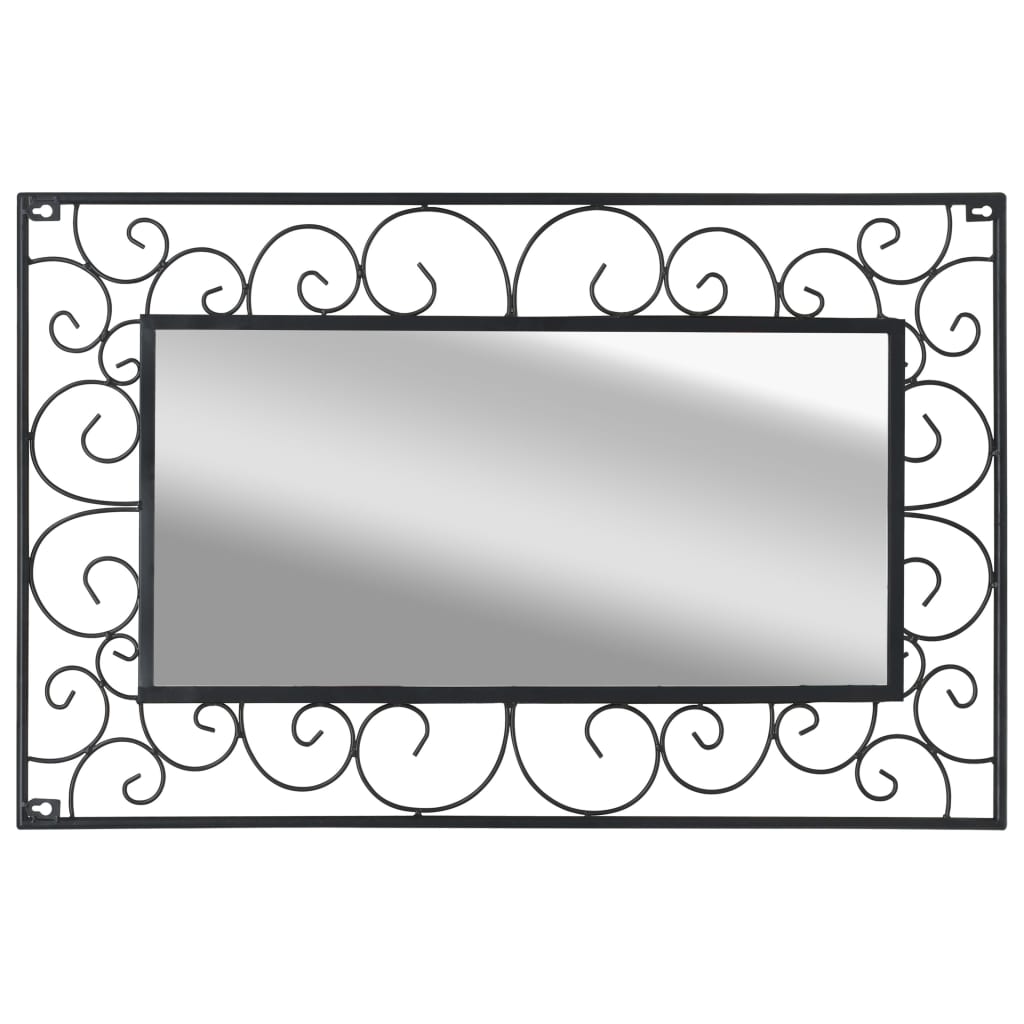 vidaXL Oglindă de perete de grădină, negru, 50x80 cm, dreptunghiular