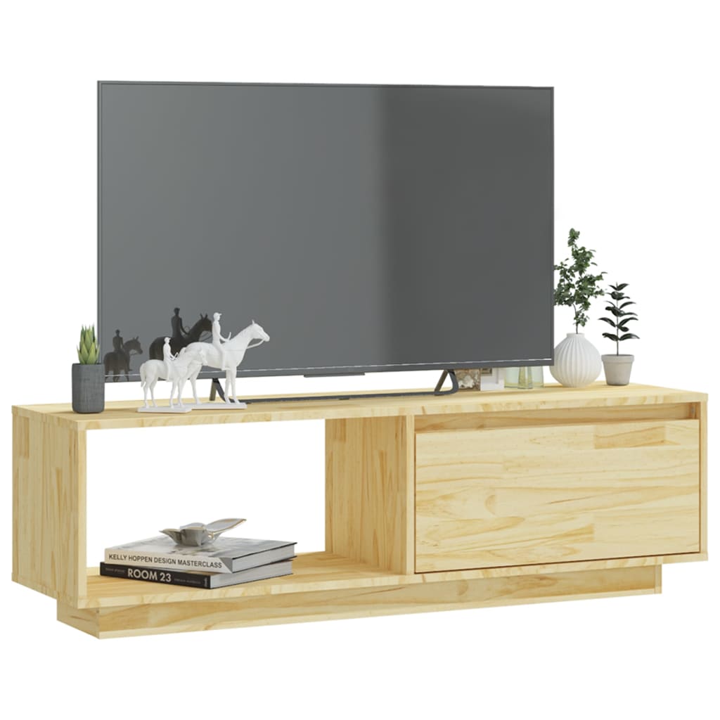 vidaXL Comodă TV, 110x30x33,5 cm, lemn masiv de pin