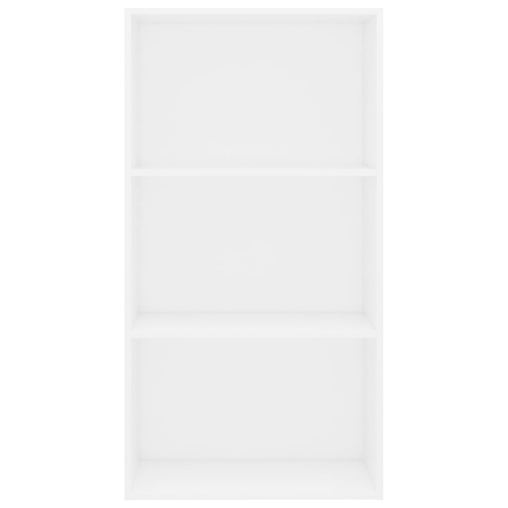vidaXL Bibliotecă cu 3 rafturi, alb, 60 x 30 x 114 cm, PAL