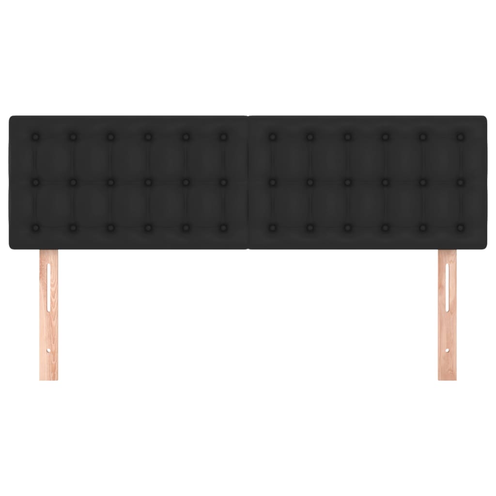 vidaXL Tăblii de pat, 2 buc., negru, 72x5x78/88 cm, piele ecologică