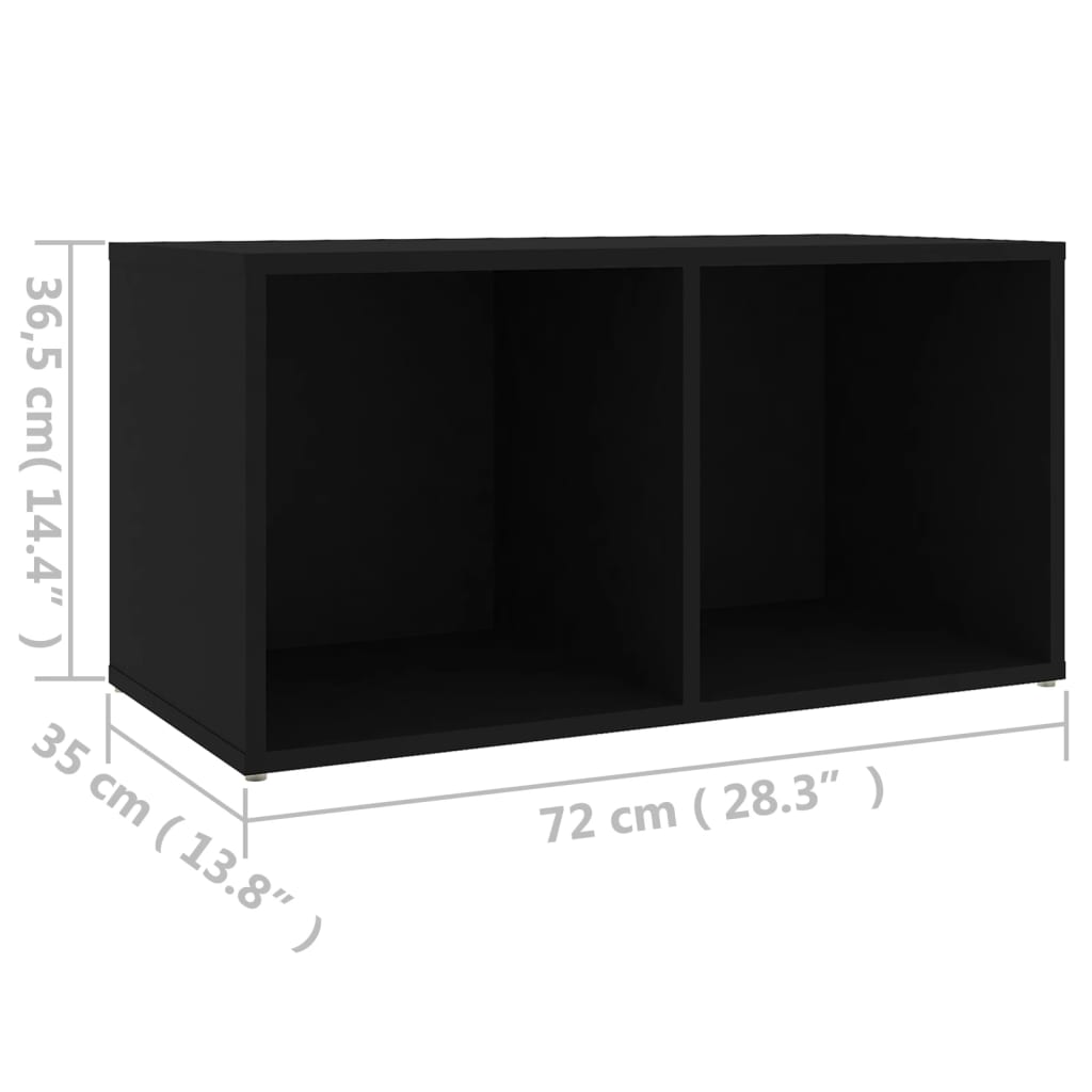 vidaXL Comodă TV, negru, 72x35x36,5 cm, PAL