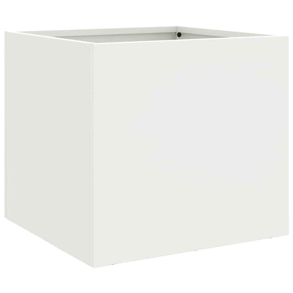 vidaXL Jardinieră, alb, 32x30x29 cm, oțel laminat la rece