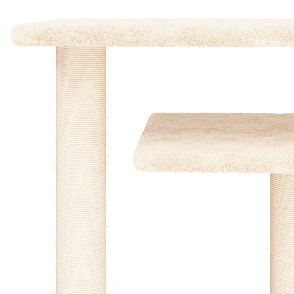 vidaXL Stâlpi de zgâriat pentru pisici cu platforme, crem, 62,5 cm