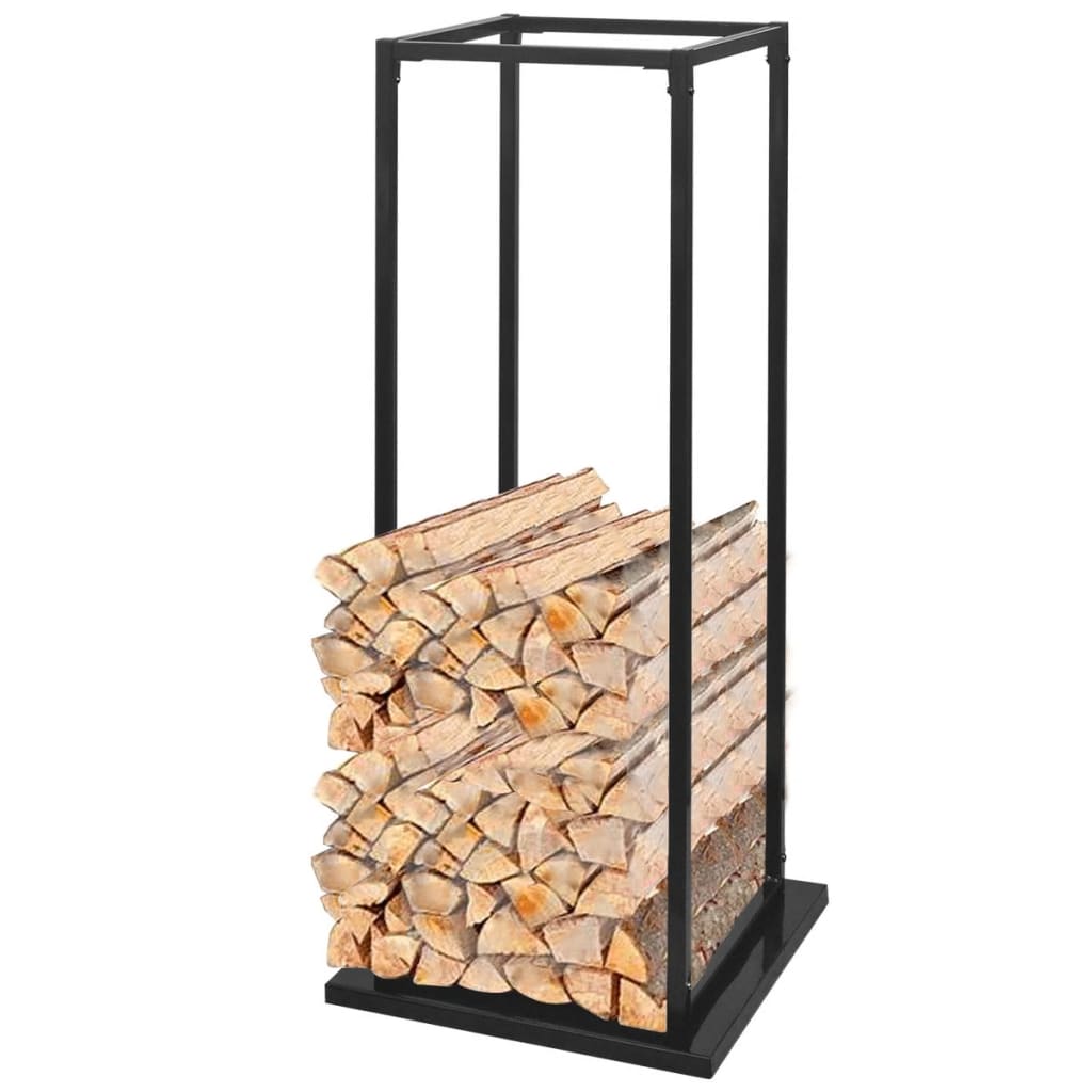 vidaXL Rastel pentru lemne de foc, cu postament, 113 cm