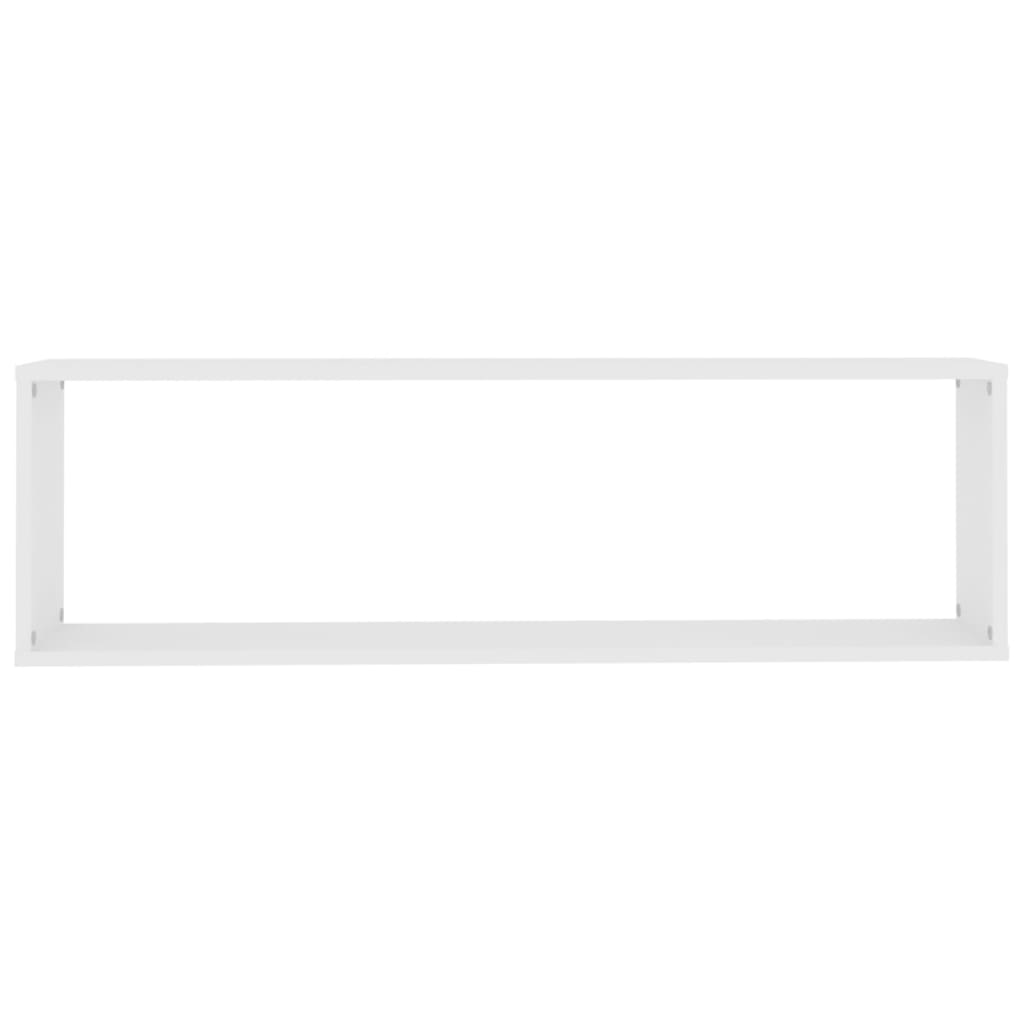 vidaXL Rafturi de perete cub, 2 buc., alb, 100x15x30 cm, PAL