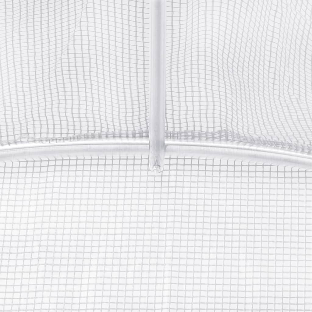 vidaXL Seră cu cadru din oțel, alb, 10 m², 5x2x2,3 m