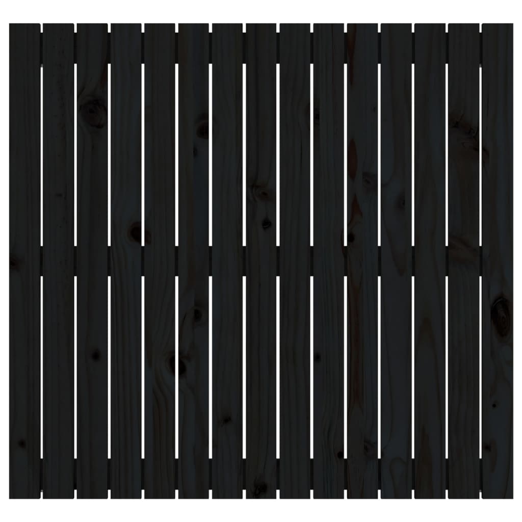 vidaXL Tăblie de pat pentru perete, negru, 95,5x3x90cm, lemn masiv pin