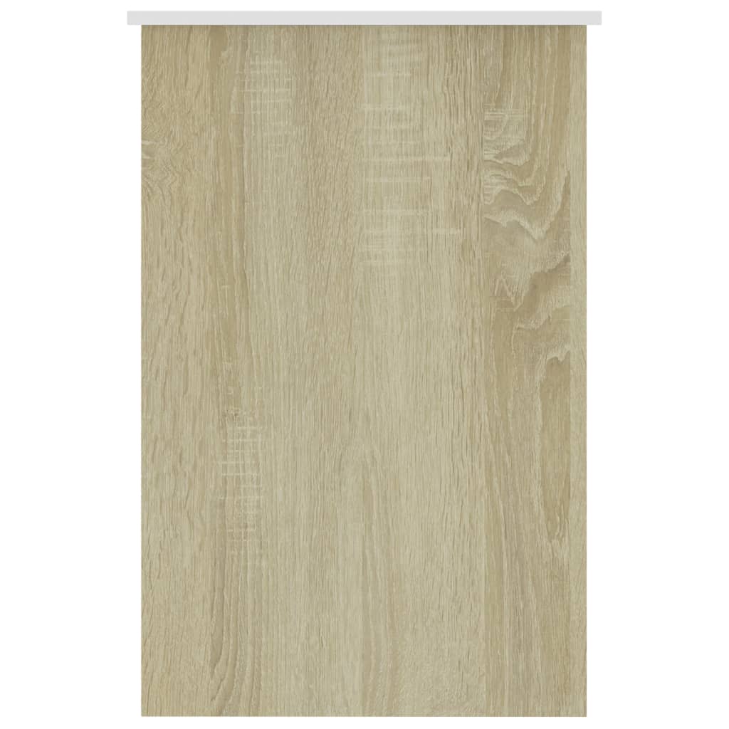vidaXL Birou, alb și stejar Sonoma, 100 x 50 x 76 cm, PAL