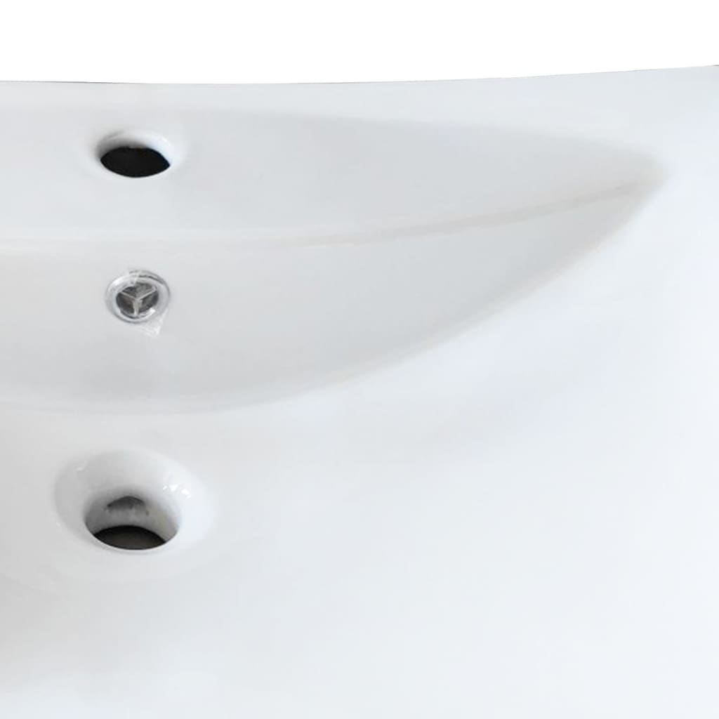 vidaXL Chiuvetă dreptunghiulară cu preaplin & gaură robinet, ceramică