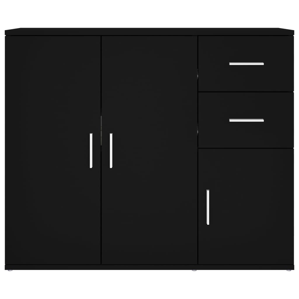vidaXL Servantă, negru, 91x29,5x75 cm, lemn prelucrat