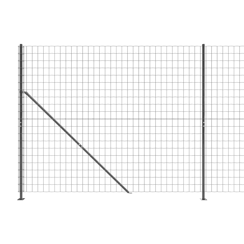 vidaXL Gard plasă de sârmă cu bordură, antracit, 1,4x25 m
