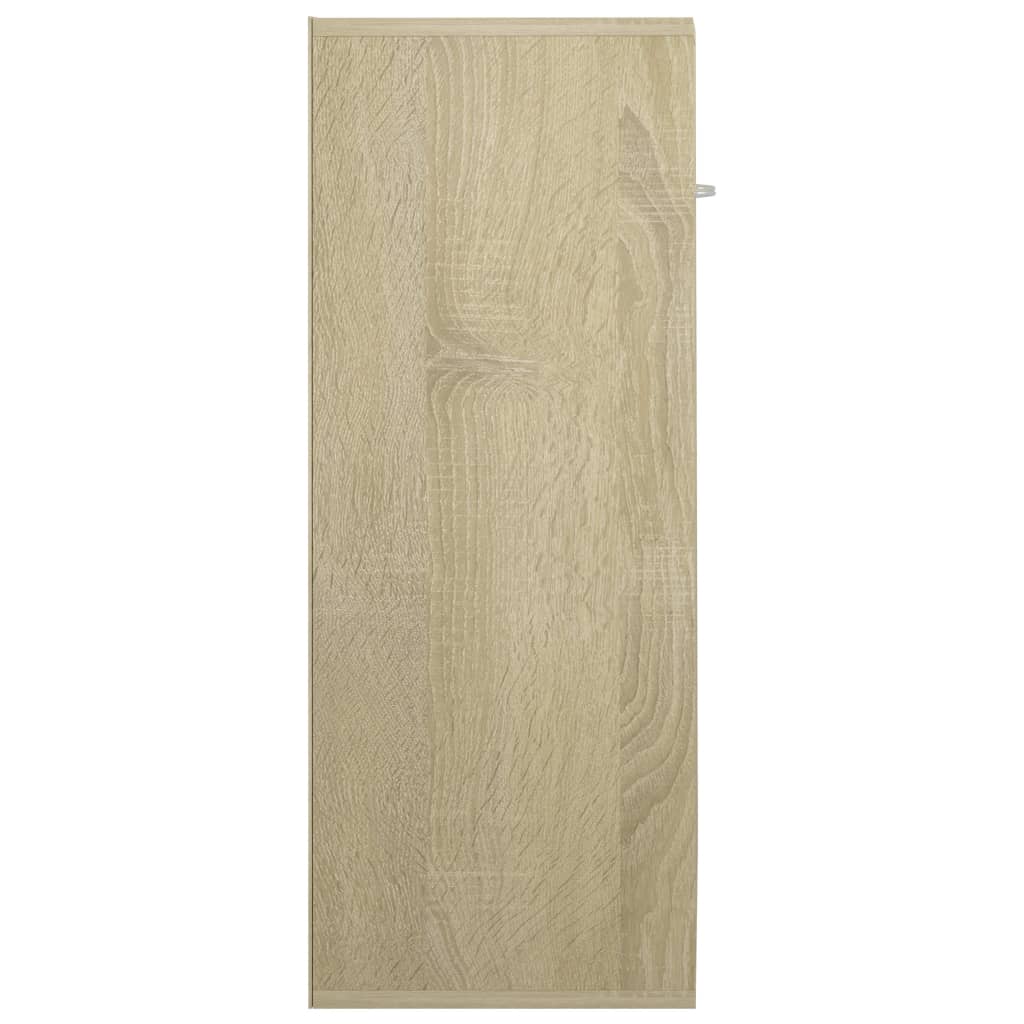 vidaXL Servantă, alb și stejar sonoma, 60x30x75 cm, PAL
