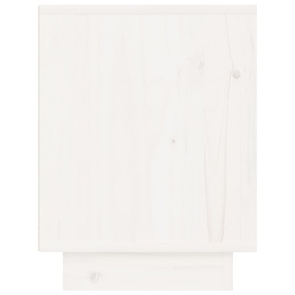 vidaXL Noptieră, alb, 40x30x40 cm, lemn masiv de pin