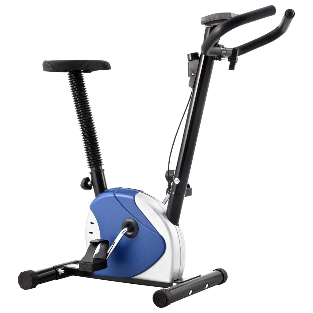 vidaXL Bicicletă de fitness cu centură de rezistență, albastru