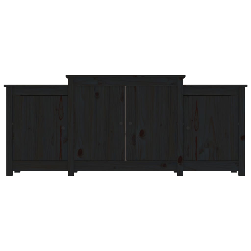 vidaXL Servantă, negru, 164x37x68 cm, lemn masiv de pin