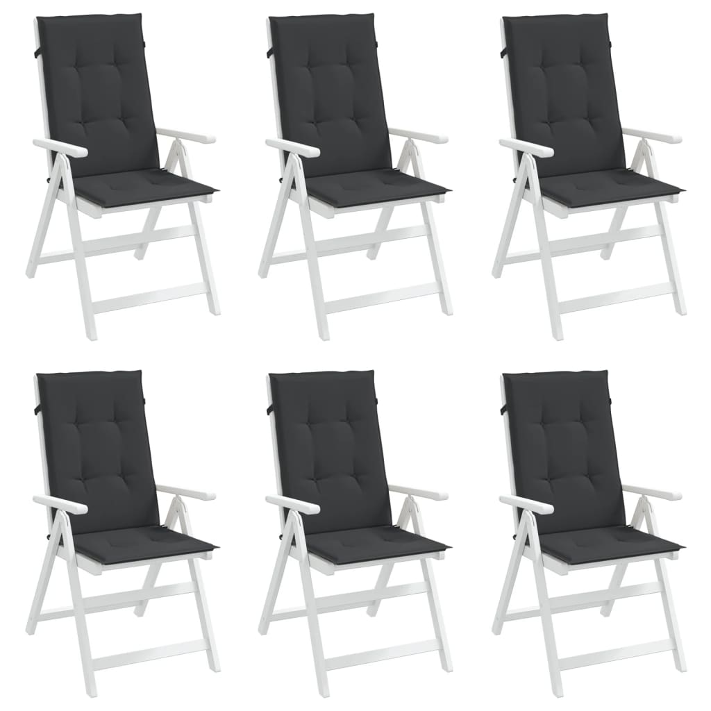 vidaXL Perne scaun spătar înalt, 6 buc., negru, 120x50x3 cm, textil