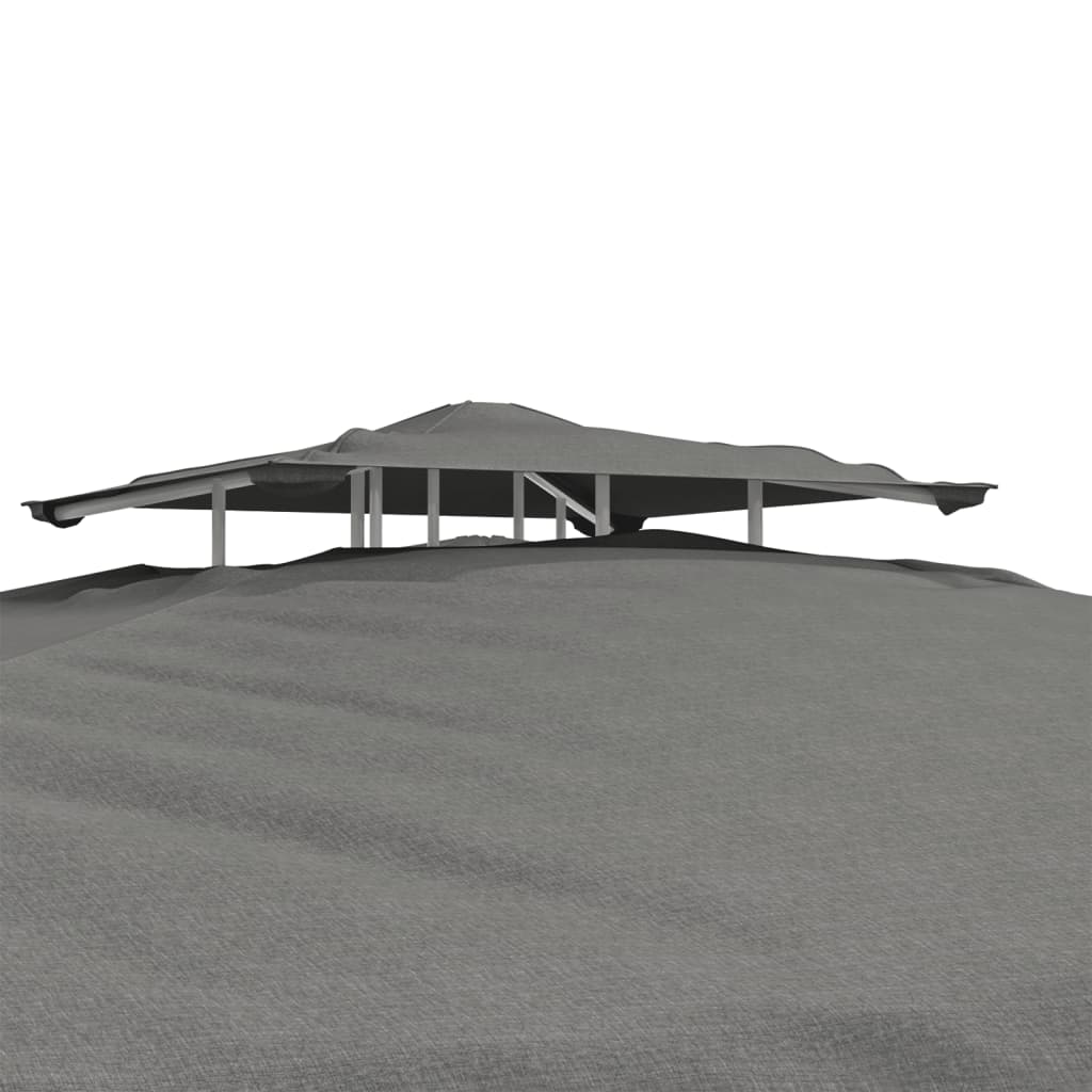 vidaXL Foișor cu acoperiș dublu, antracit, 3x3x2,68 m, material textil