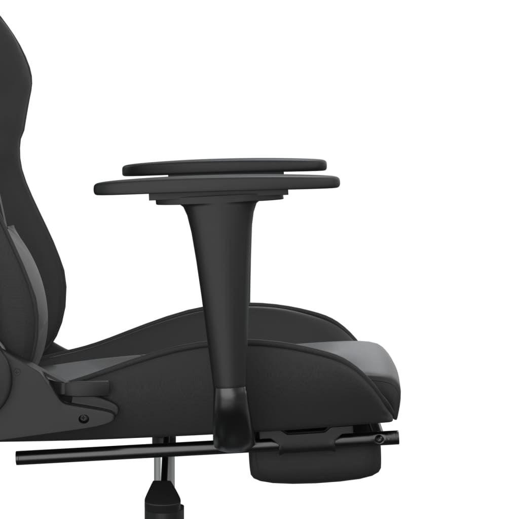 vidaXL Scaun de gaming cu suport picioare, negru, piele ecologică