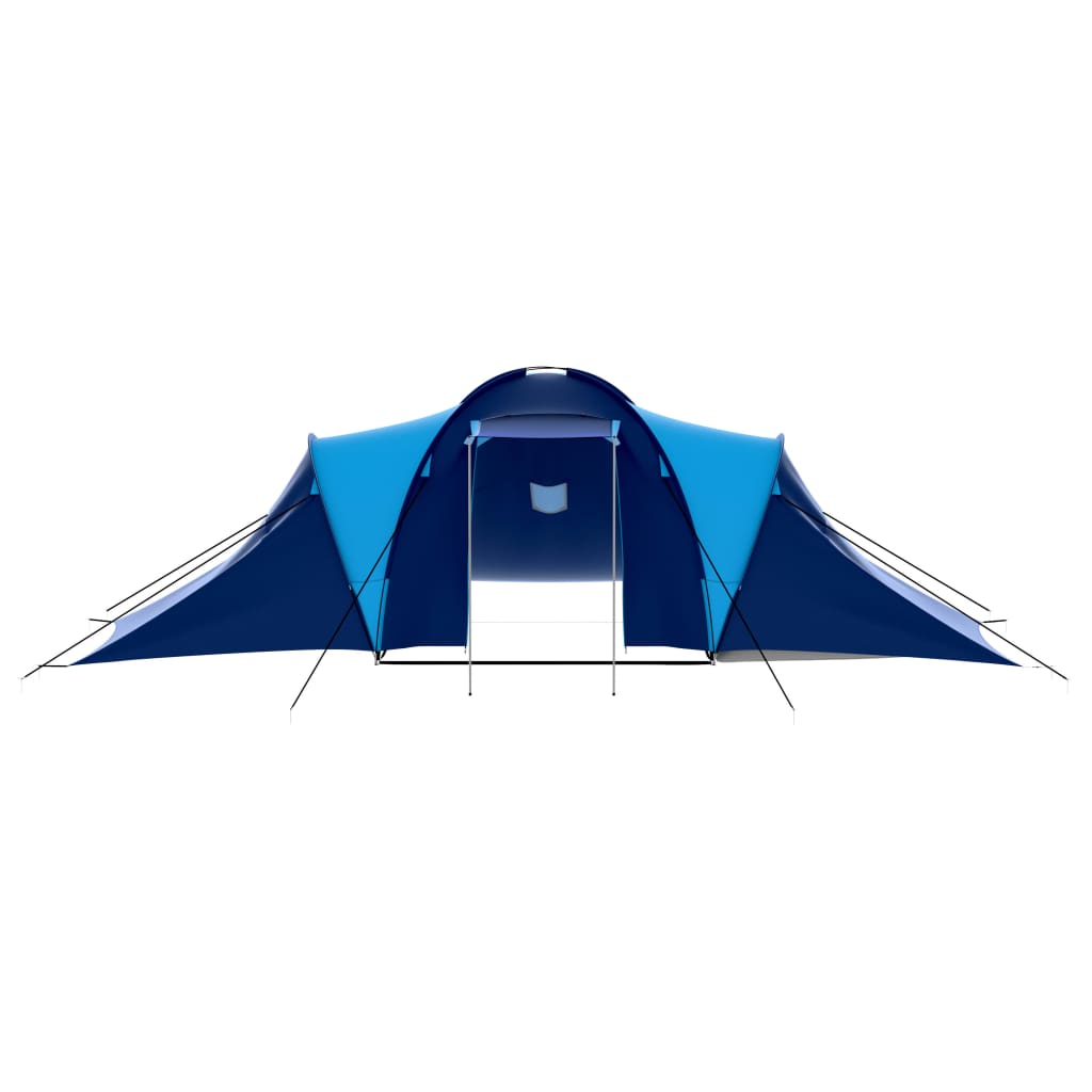 vidaXL Cort camping textil, 9 persoane, albastru închis și albastru