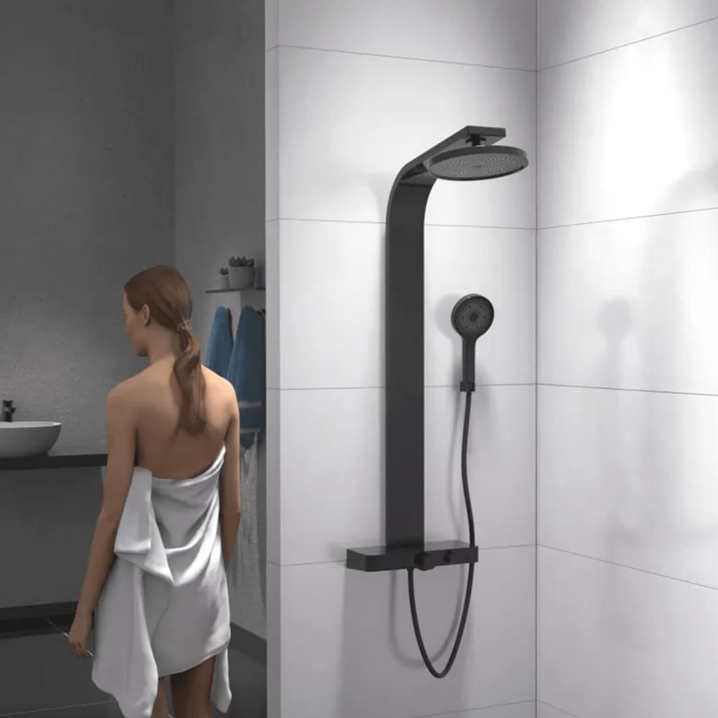 SCHÜTTE Set de duș cu tavă termostatică SAMOA RAIN, negru mat