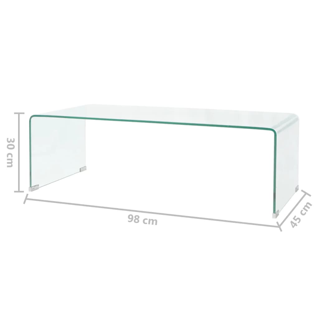 vidaXL Măsuță cafea sticlă securizată 98 x 45 x 30 cm, transparentă