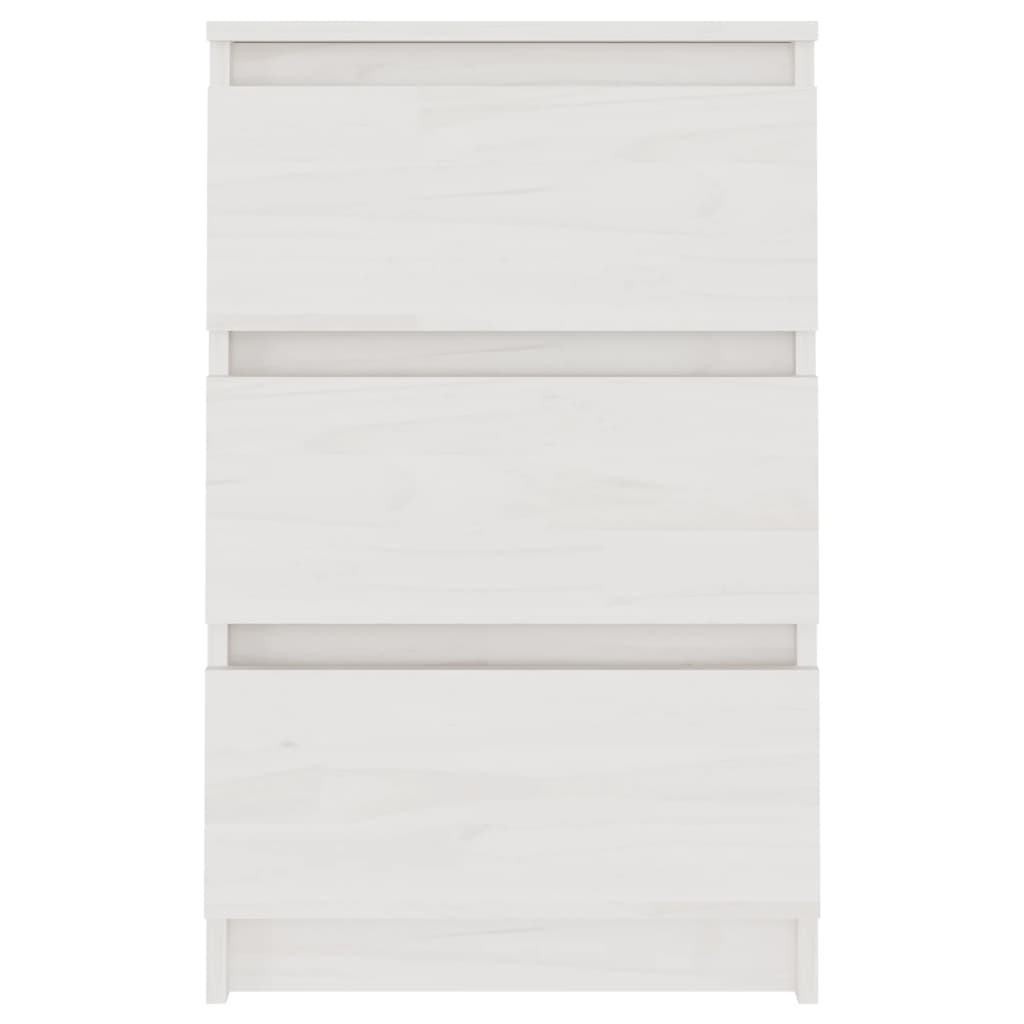 vidaXL Noptiere, 2 buc, alb, 40x29,5x64 cm, lemn masiv de pin