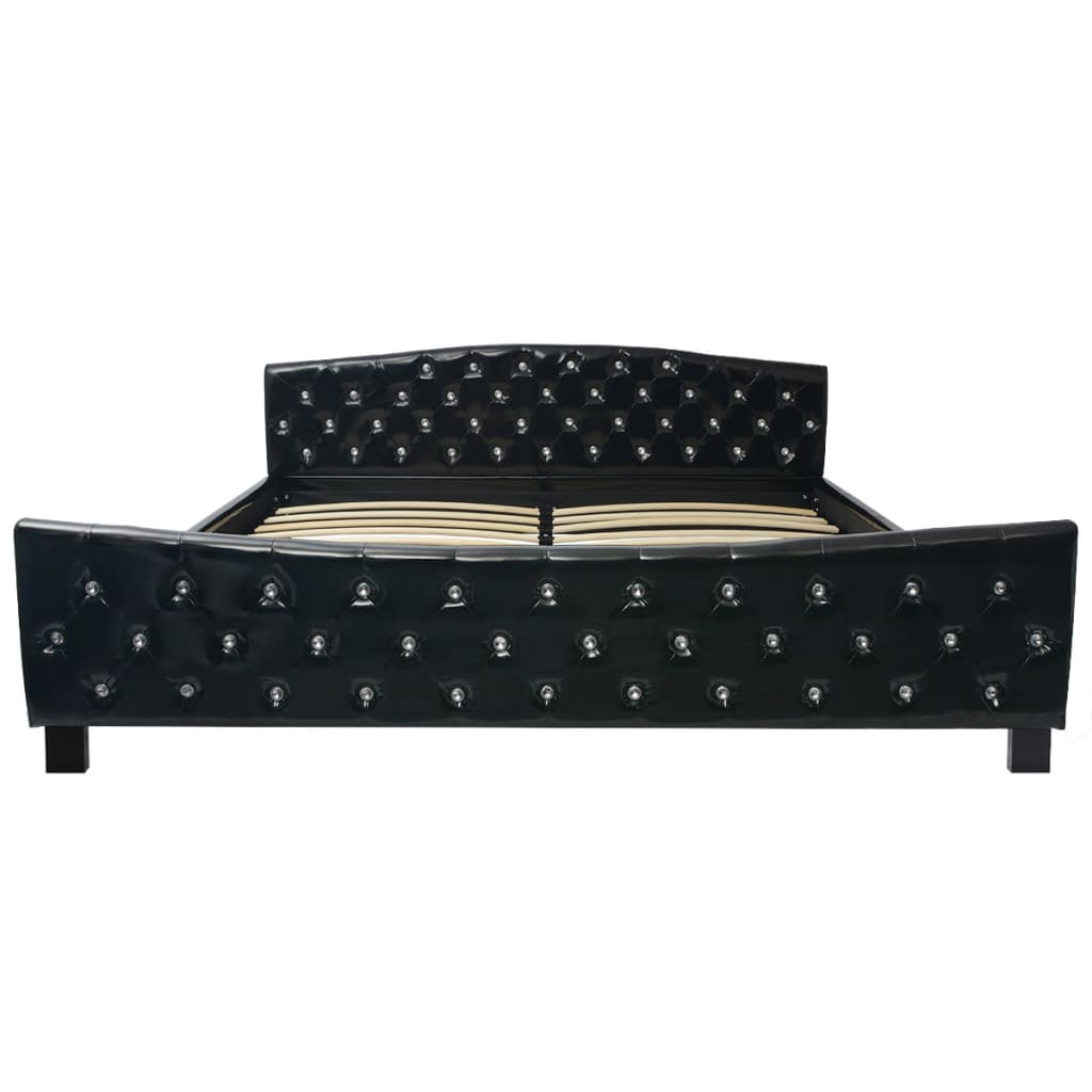 vidaXL Cadru de pat, negru, 180 x 200 cm, piele artificială