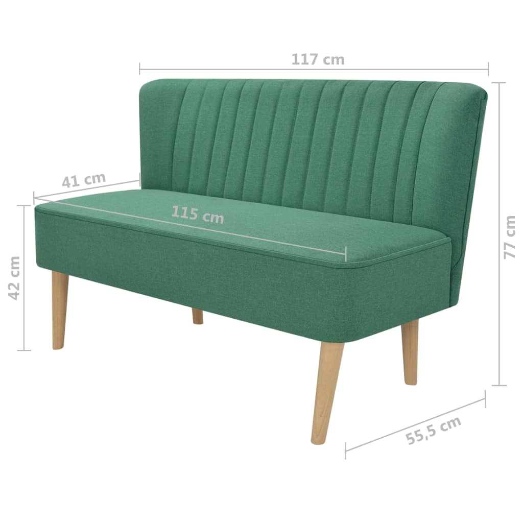 vidaXL Canapea din material textil, 117 x 55,5 x 77 cm, verde