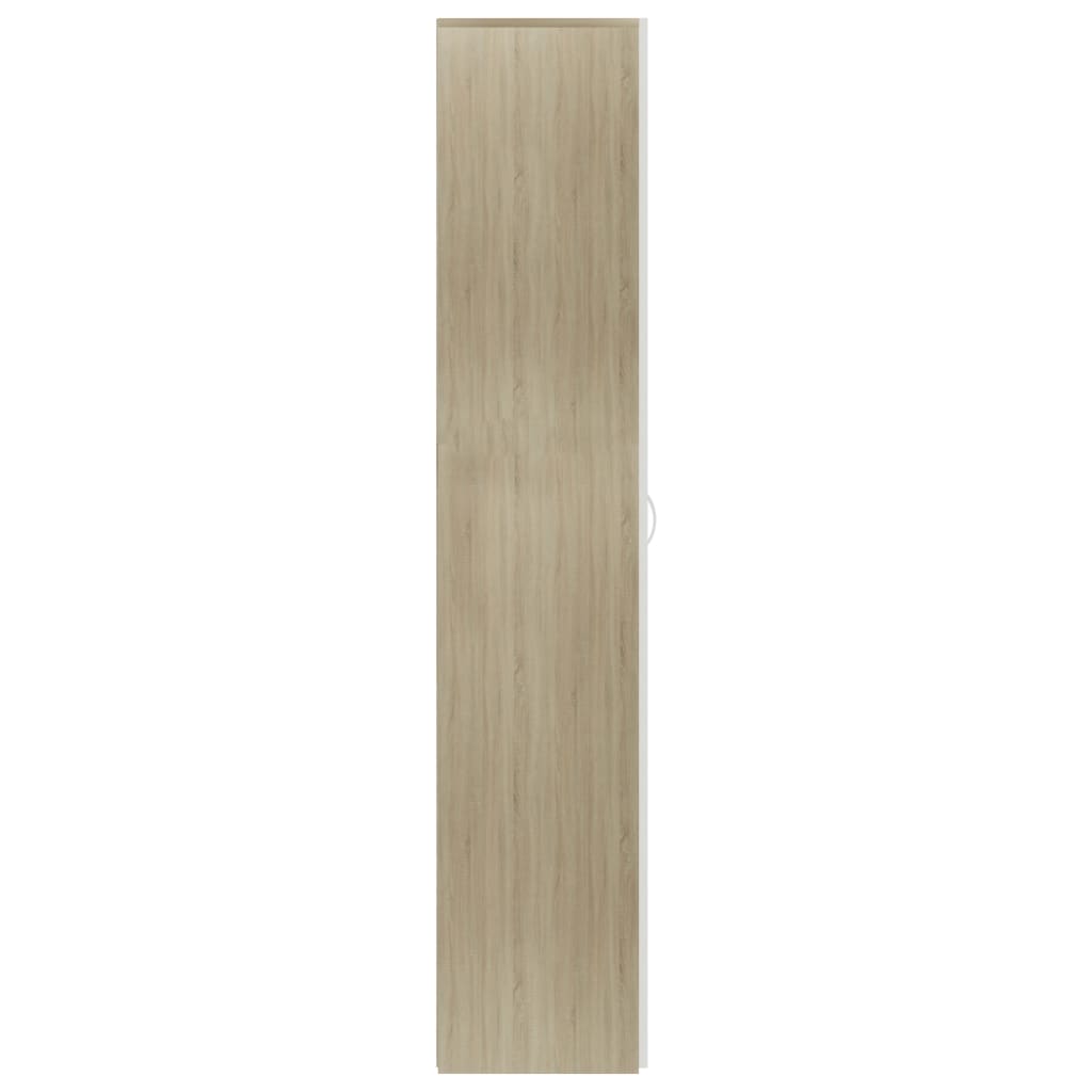 vidaXL Pantofar, alb și stejar Sonoma, 80 x 35,5 x 180 cm, PAL