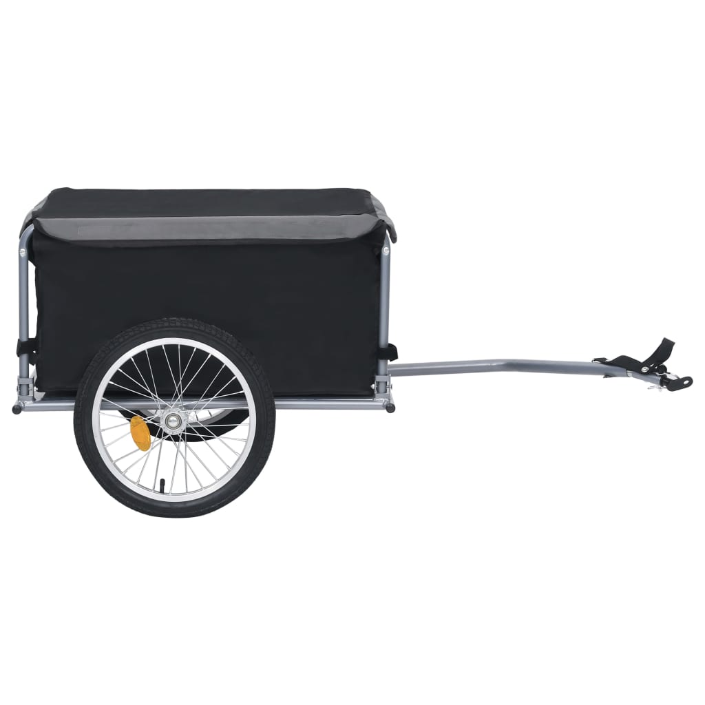 vidaXL Remorcă pentru bicicletă, negru și gri, 65 kg