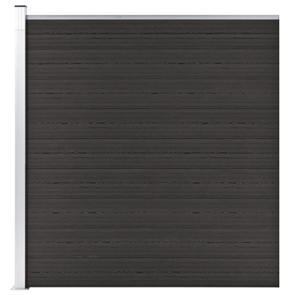 vidaXL Panou de gard, negru, 175x186 cm, WPC