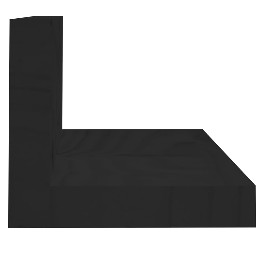 vidaXL Rafturi de perete, 2 buc., negru, 50x11x9 cm, lemn masiv de pin
