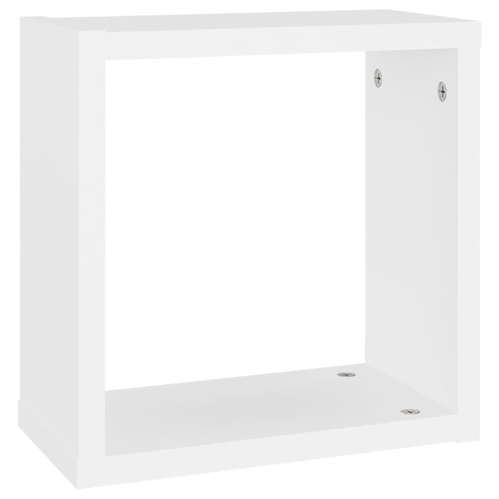 vidaXL Rafturi de perete în formă de cub, 4 buc., alb, 30x15x30 cm