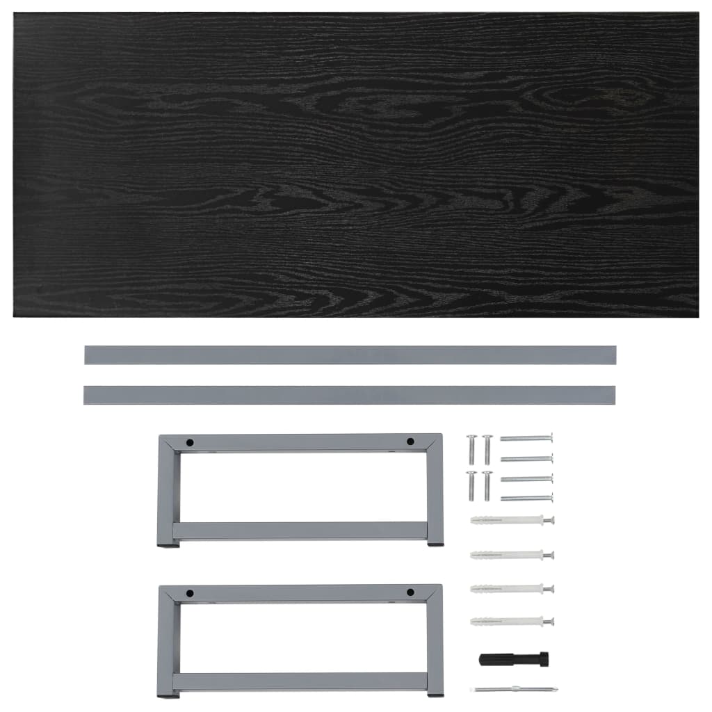 vidaXL Mobilier de baie, negru, 90 x 40 x 16,3 cm