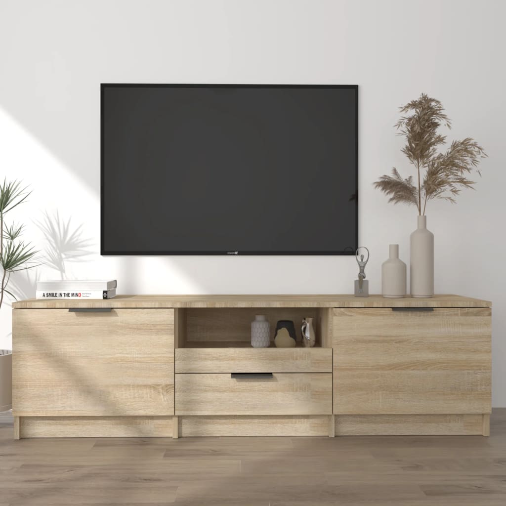 vidaXL Comodă TV, stejar sonoma, 140x35x40 cm, lemn prelucrat