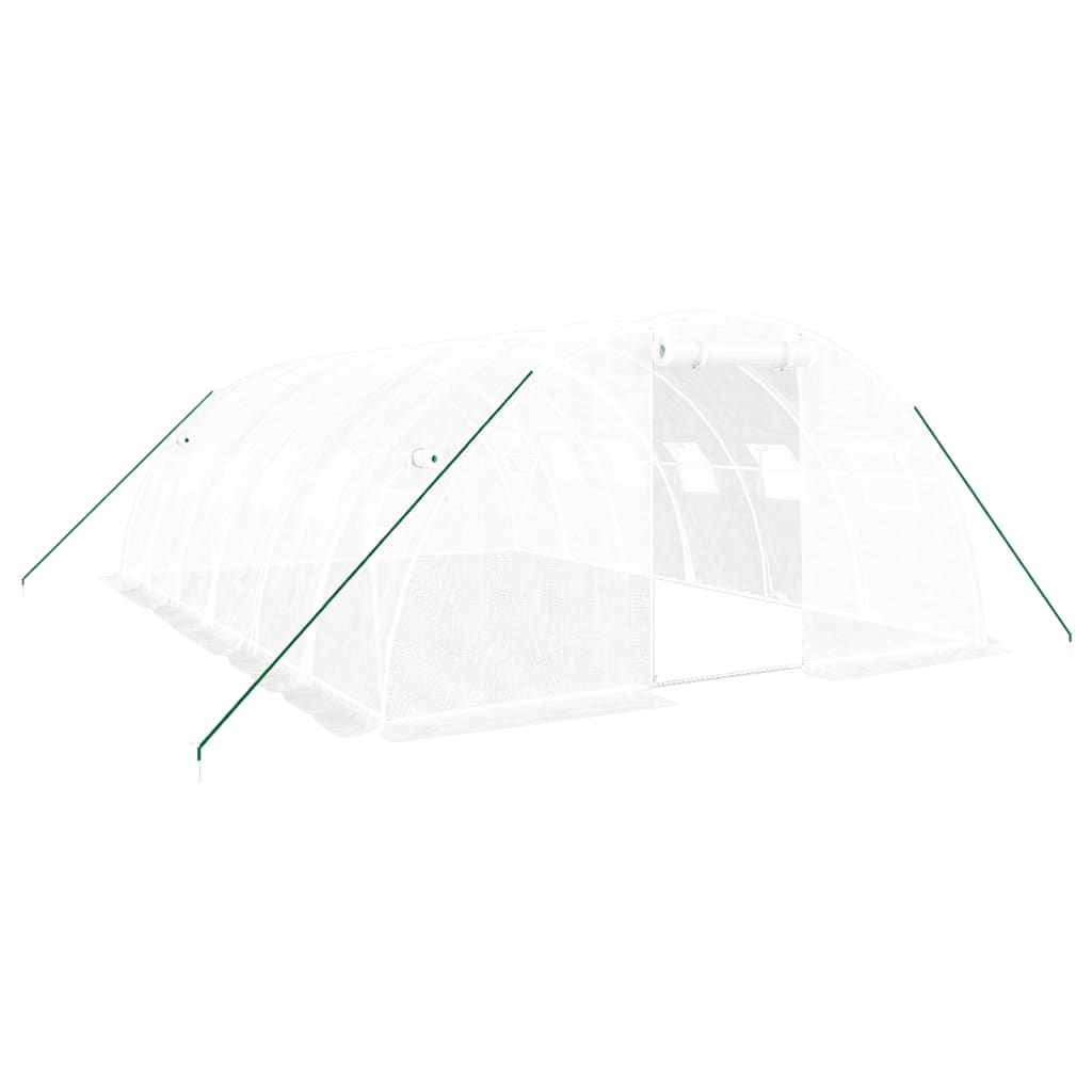 vidaXL Seră cu cadru din oțel, alb, 24 m², 6x4x2 m