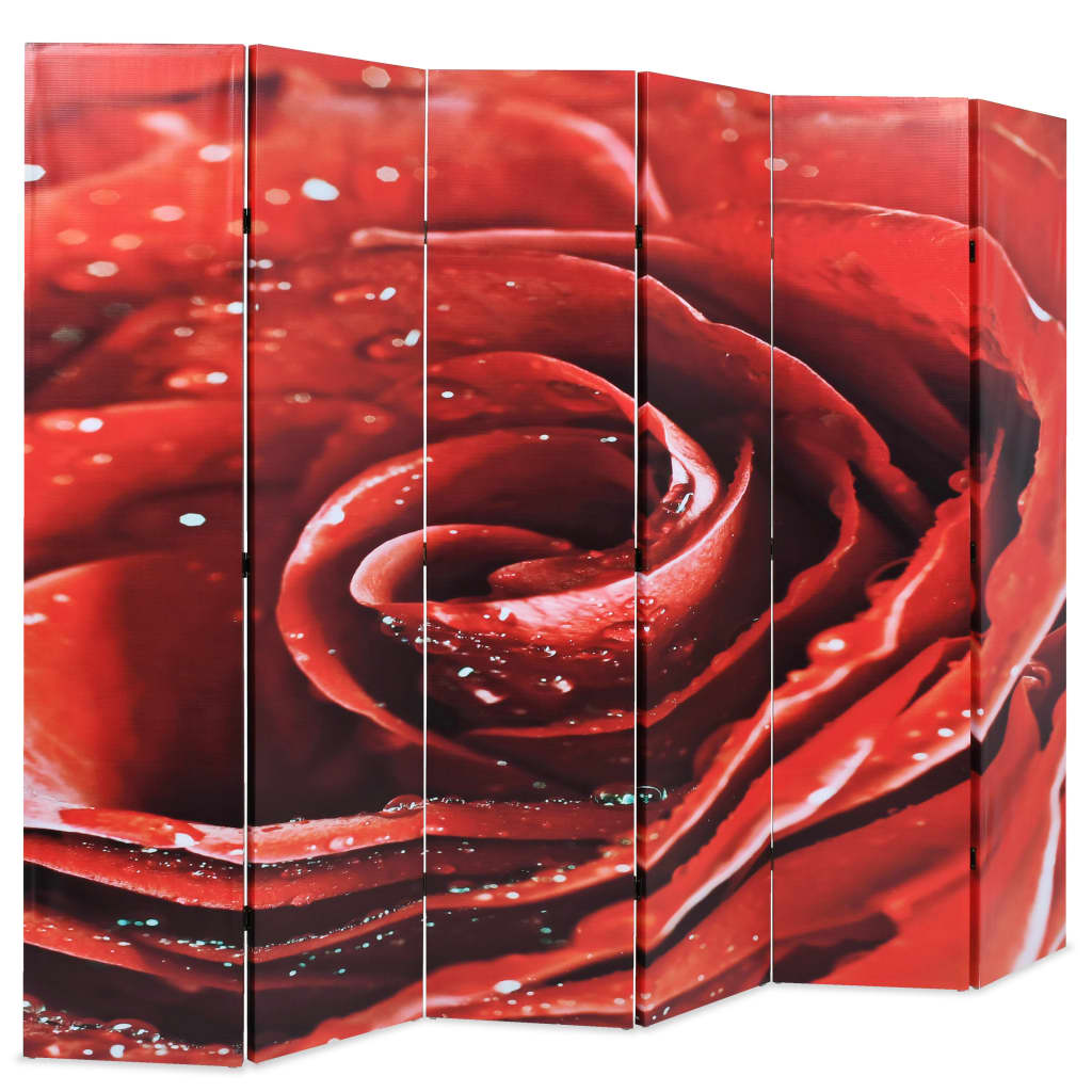 vidaXL Paravan de cameră pliabil, 228 x 170 cm, trandafir roșu