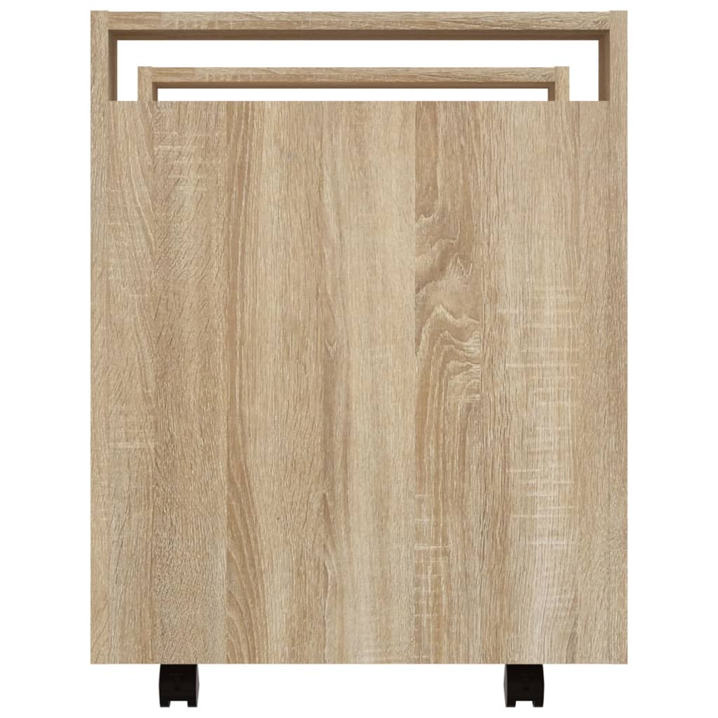 vidaXL Cărucior de birou, stejar sonoma, 60x45x60 cm, lemn prelucrat
